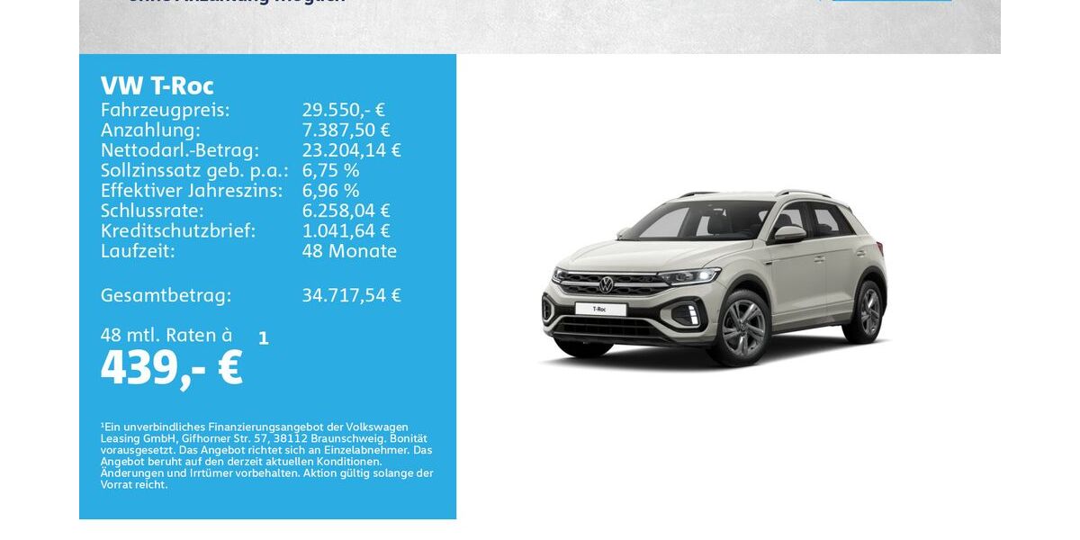 VW T-Roc 33.500 km 29.550 &euro; Würzburg 97076