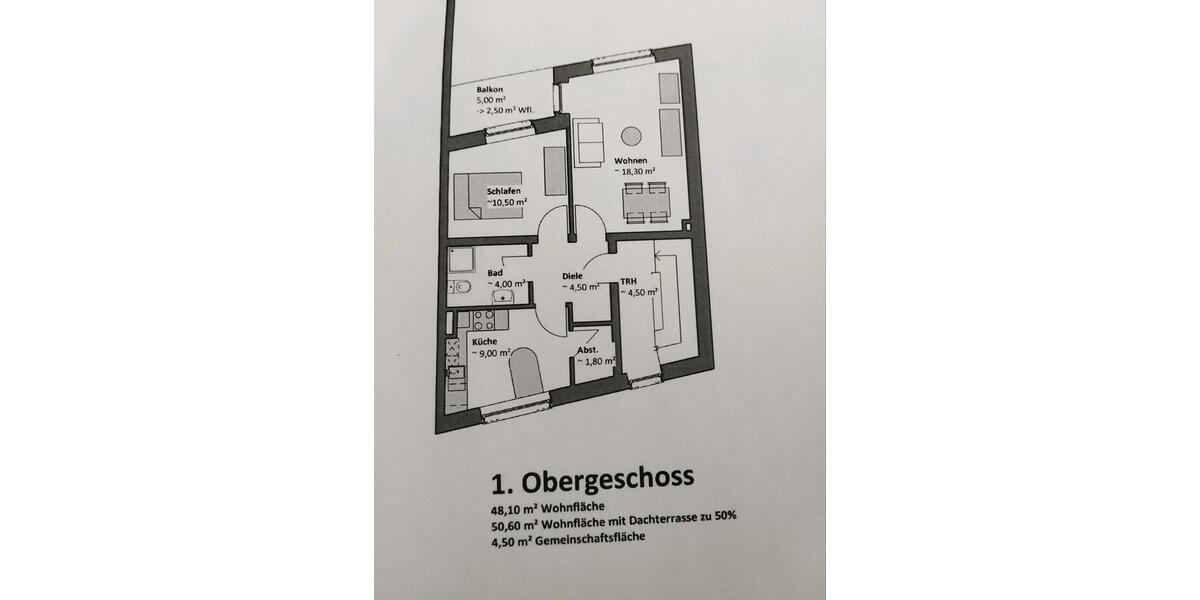 Etagenwohnung Geldern - 1 Zimmer, 50 m&sup2;, 530&euro; | Angebot:25625191