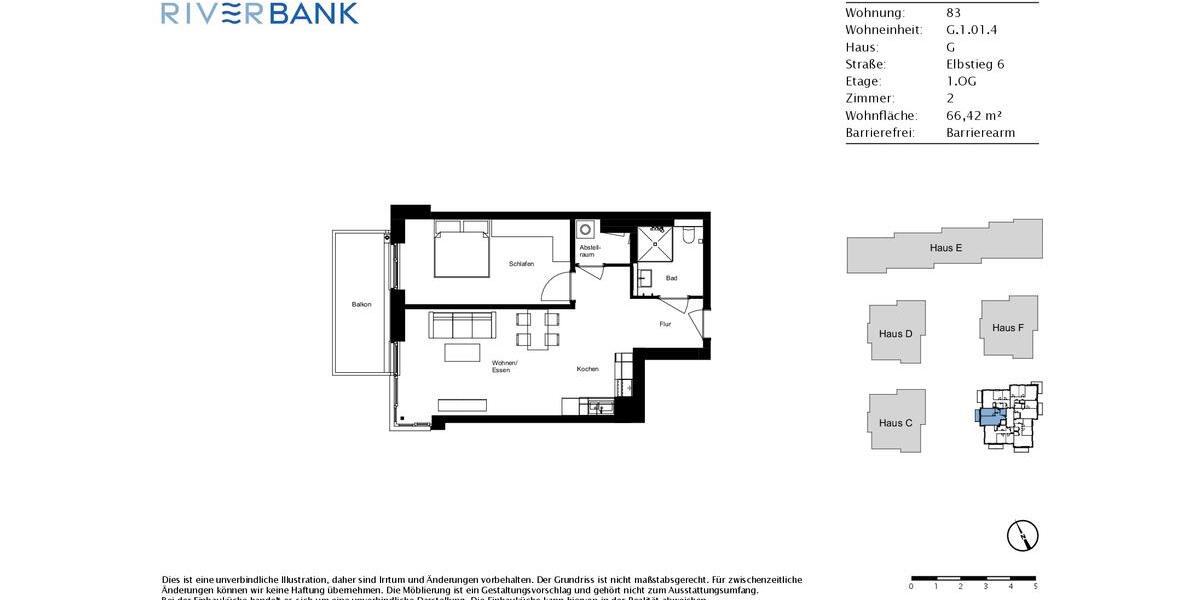 Etagenwohnung Geesthacht - 2 Zimmer, 66 m&sup2;, 950&euro; | Angebot:25988442