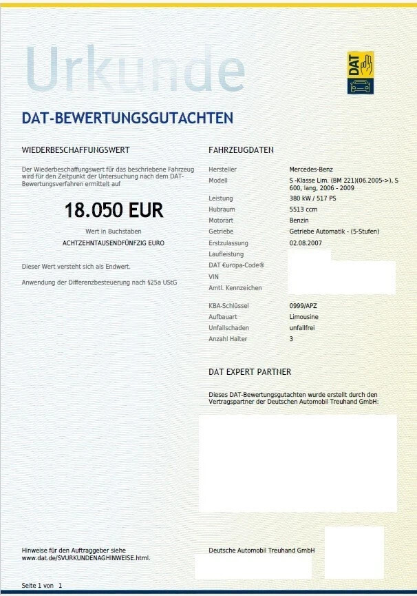 Mercedes-Benz S-Klasse 303.000 km 18.050 € Büchen 21514