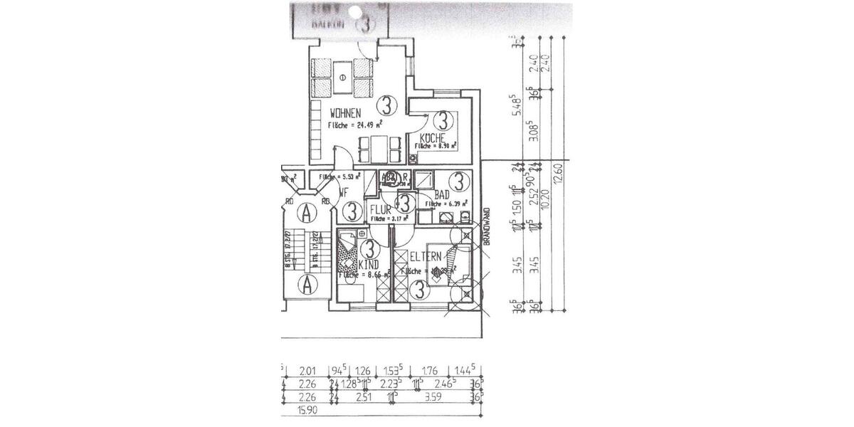 Etagenwohnung Haibach - 3 Zimmer, 75 m&sup2;, 850&euro; | Angebot:26620639