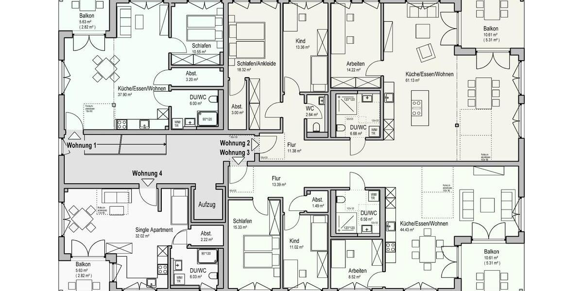 Etagenwohnung Satteldorf - 4 Zimmer, 136 m&sup2;, 1.300&euro; | Angebot:26019202
