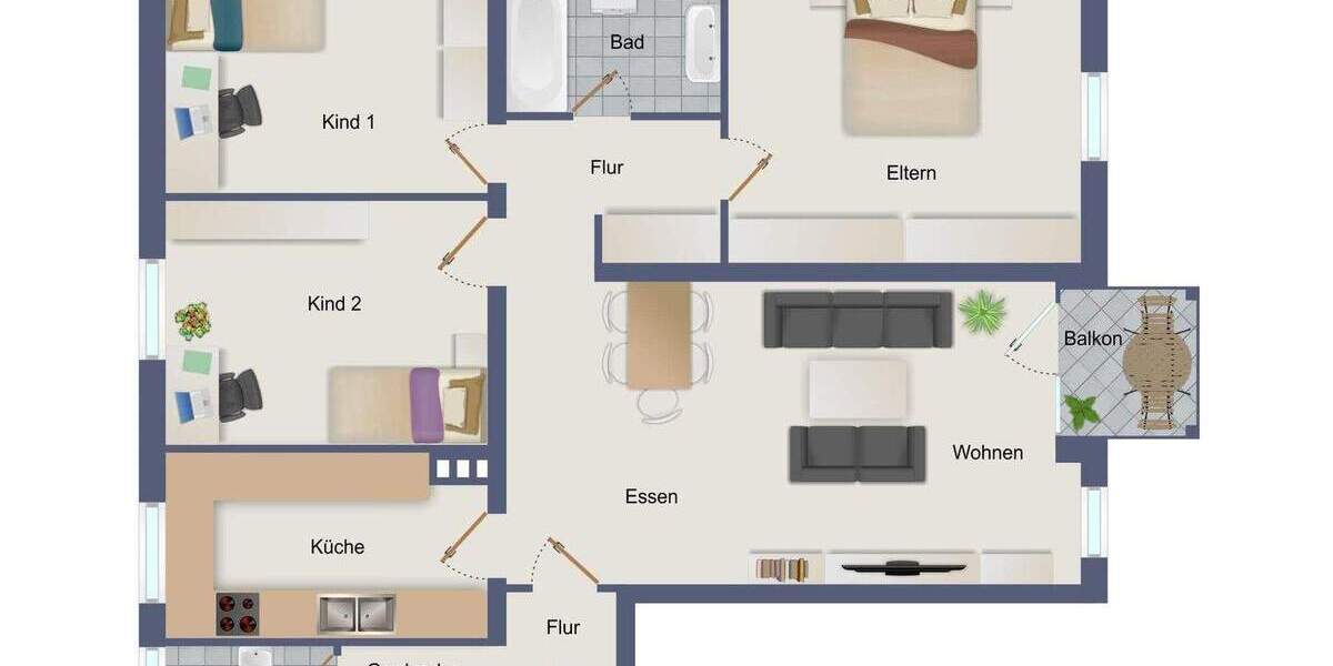 Etagenwohnung Regenstauf - 4 Zimmer, 91 m&sup2;, 299.000&euro; | Angebot:24974217