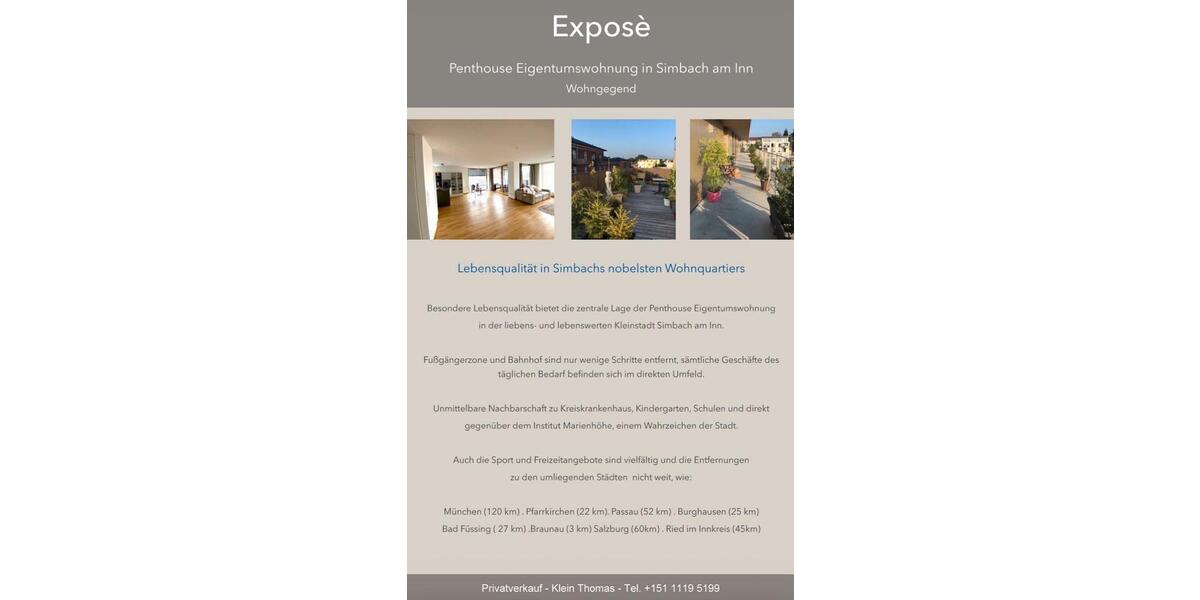 Etagenwohnung Simbach am Inn - 3 Zimmer, 114 m&sup2;, 499.000&euro; | Angebot:27033674