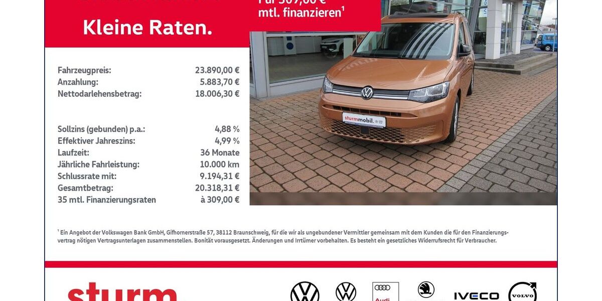 VW Caddy 57.335 km 23.890 &euro; Altenkirchen 57610