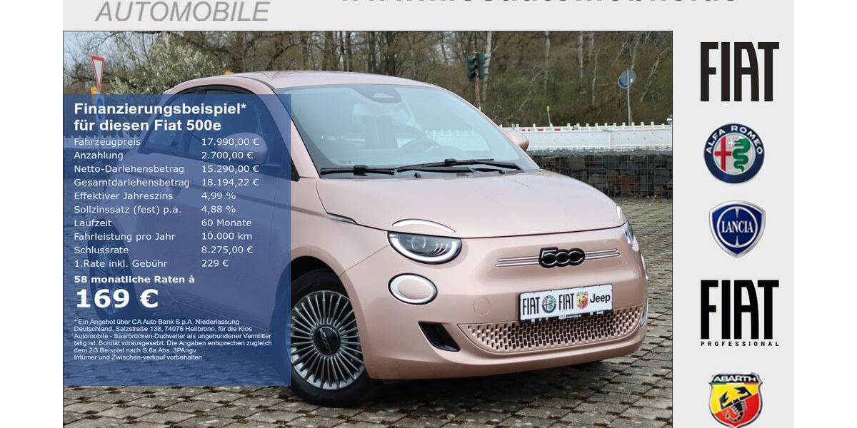 Fiat 500e 16.392 km 17.990 &euro; Saarbrücken - Dudweiler 66125
