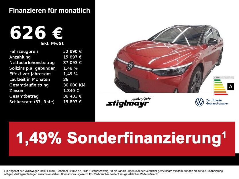VW ID.7 21.260 km 52.990 € Pfaffenhofen/Ilm 85276