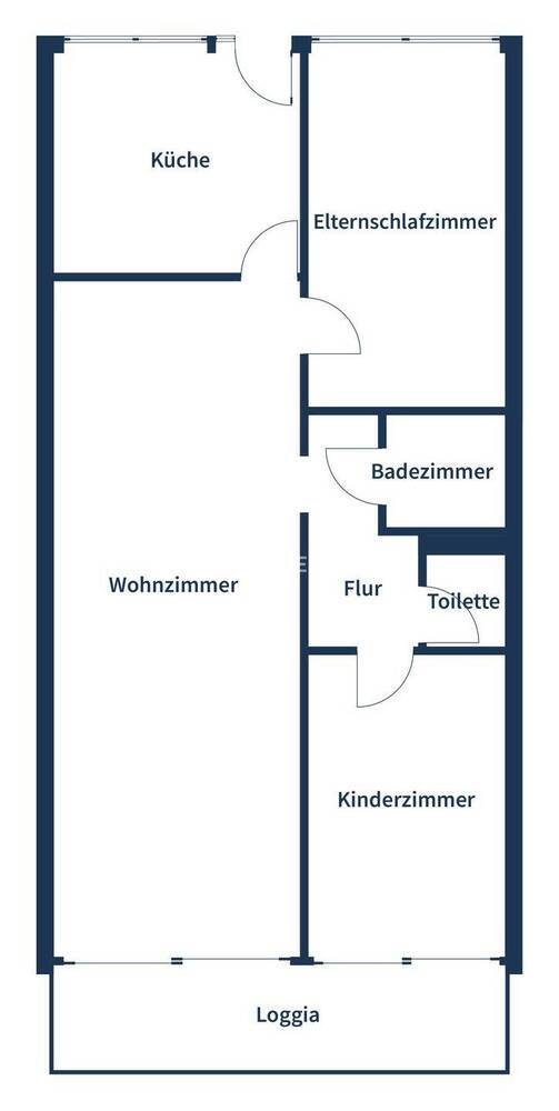 Geräumige 3-Zimmer-Wohnung im Hochparterre mit Loggia und Einbauküche