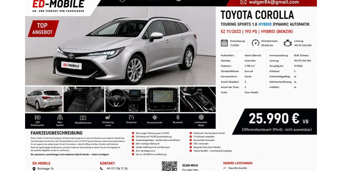 Toyota Corolla 50.000 km 23.990 &euro; Porta Westfalica 32457