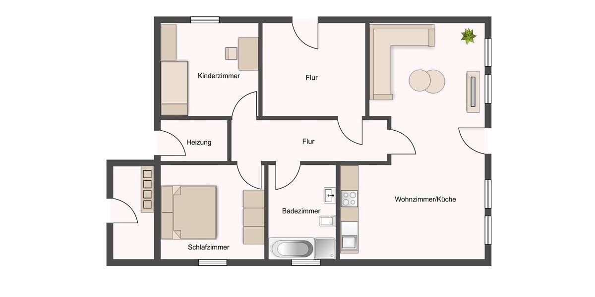 Erdgeschoßwohnung Drochtersen - 3 Zimmer, 77 m&sup2;, 809&euro; | Angebot:25268860