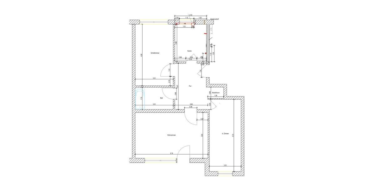 Etagenwohnung Quickborn - 2.5 Zimmer, 74 m&sup2;, 900&euro; | Angebot:26398352