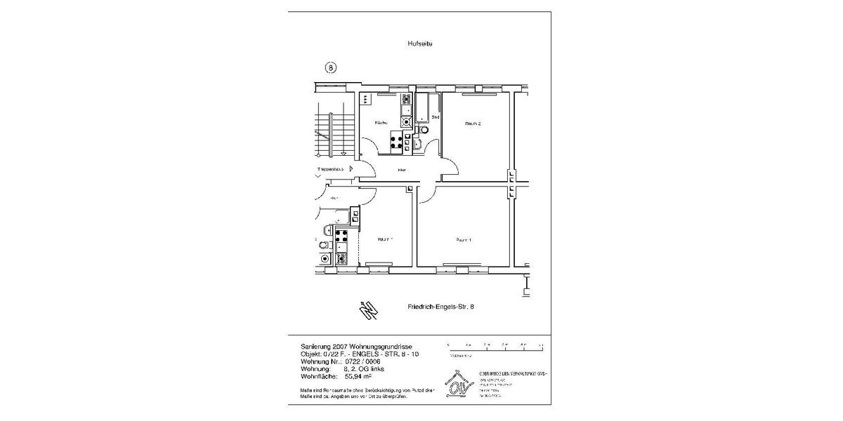 Etagenwohnung Eisenhüttenstadt - 2 Zimmer, 56 m&sup2;, 363&euro; | Angebot:24793592