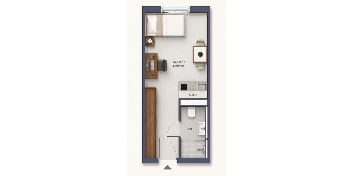 Etagenwohnung Wiesbaden Klarenthal - 1 Zimmer, 20 m&sup2;, 499&euro; | Angebot:26618610
