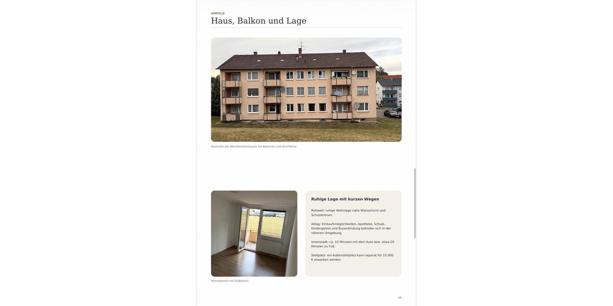 Erdgeschoßwohnung Rottweil - 2 Zimmer, 45 m&sup2;, 130.000&euro; | Angebot:27118164