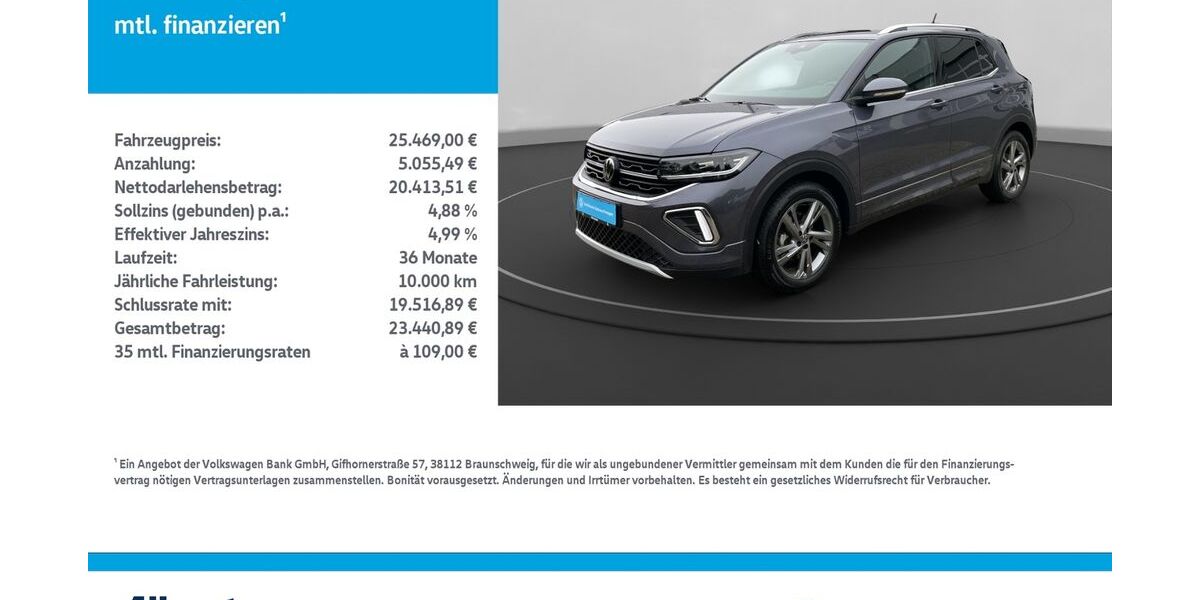 VW T-Cross 6.700 km 24.989 € Mühlhausen/Thüringen 99974