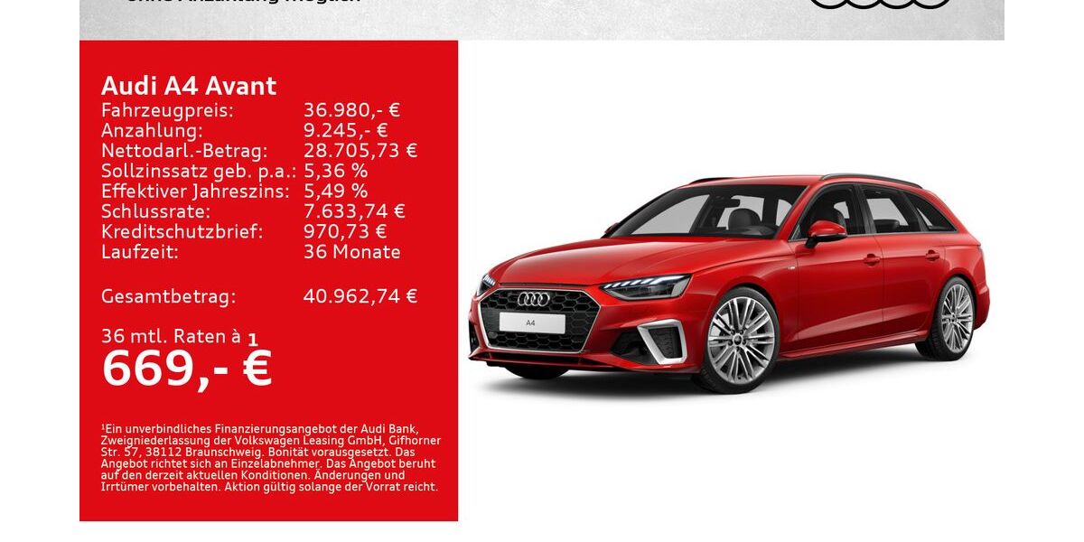 Audi A4 18.000 km 36.980 &euro; Würzburg 97076