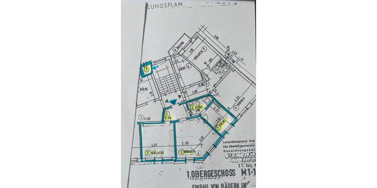 Etagenwohnung Kiel Südfriedhof - 2 Zimmer, 55 m&sup2;, 195.000&euro; | Angebot:27157516