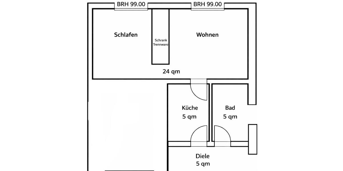 Etagenwohnung Weiterstadt - 1.5 Zimmer, 39 m&sup2;, 650&euro; | Angebot:25353150