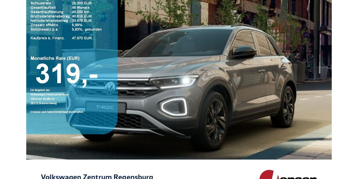 VW T-Roc 9.900 km 47.970 &euro; Regensburg 93053