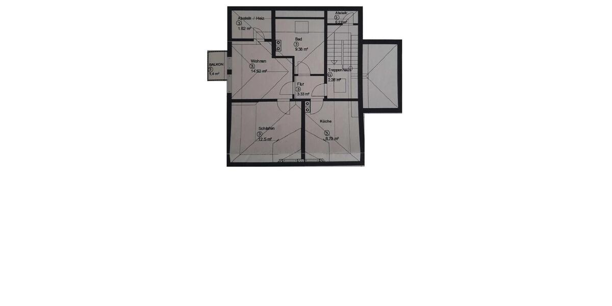 Dachgeschoßwohnung Löhne - 2 Zimmer, 52 m&sup2;, 102.000&euro; | Angebot:25716775
