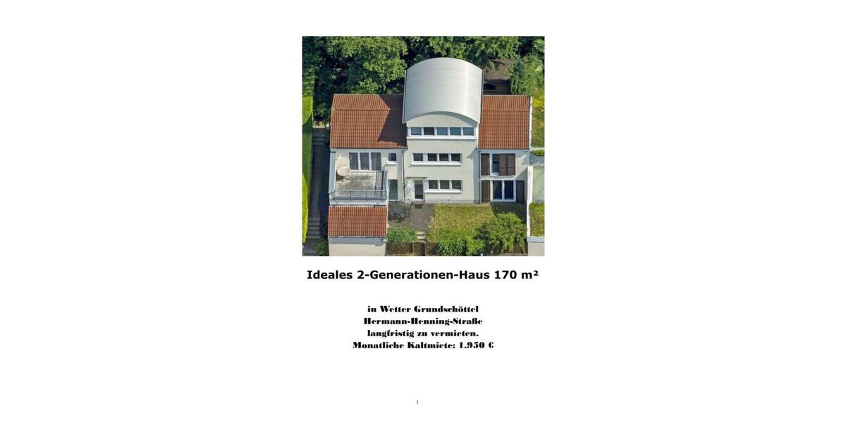 Ideales 2-Generationen-Haus 170 m² in Wetter Grundschöttel 6 zimmer