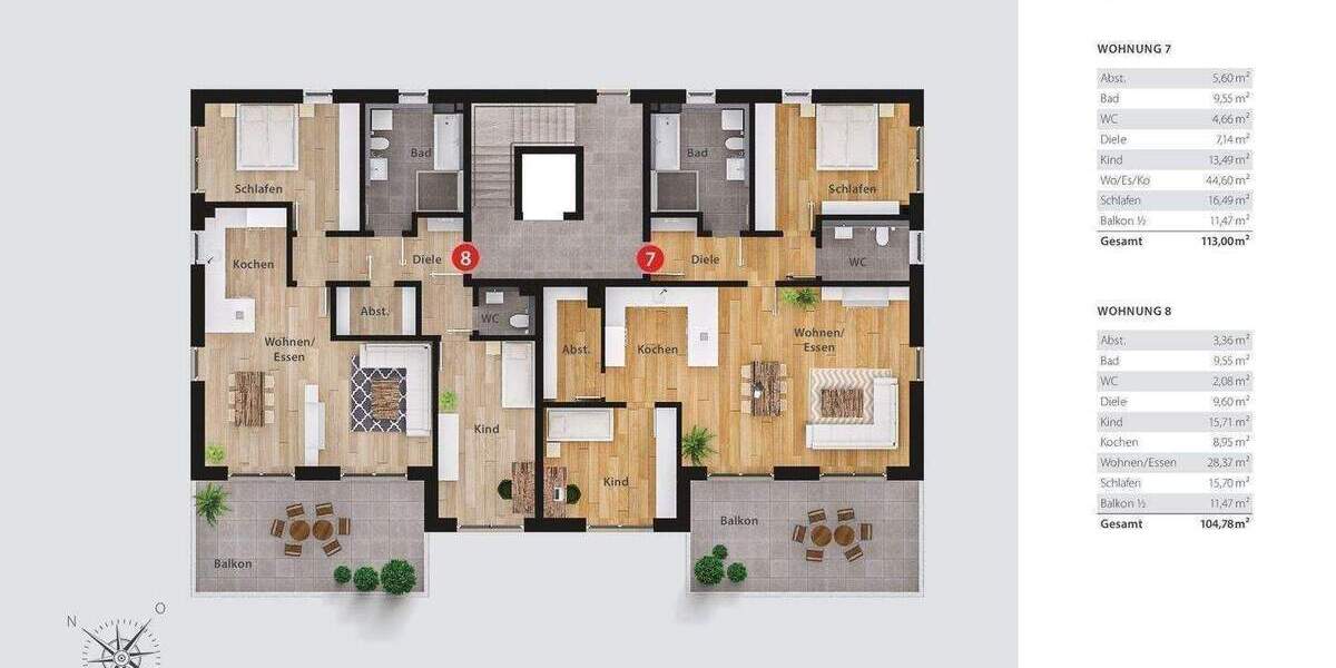 Etagenwohnung Schwandorf Kruckental - 3 Zimmer, 107 m&sup2;, 499.500&euro; | Angebot:26204215