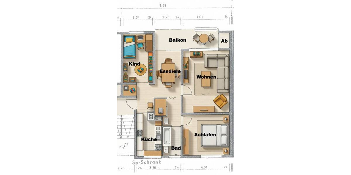 Etagenwohnung Esslingen am Neckar / Weil Weil - 3 Zimmer, 76 m&sup2;, 224.900&euro; | Angebot:26274097