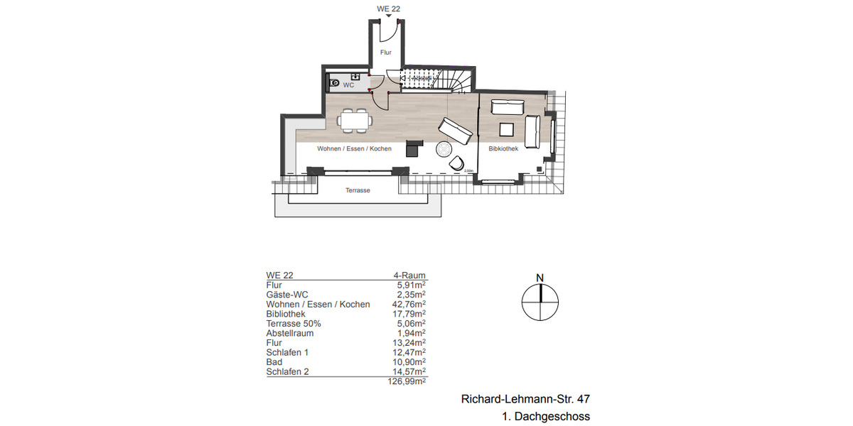 Etagenwohnung Leipzig Südvorstadt - 4 Zimmer, 126 m&sup2;, 717.600&euro; | Angebot:25999116