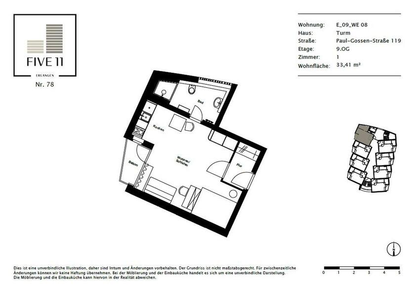 Möbliertes Apartment mit Einbauküche zimmer