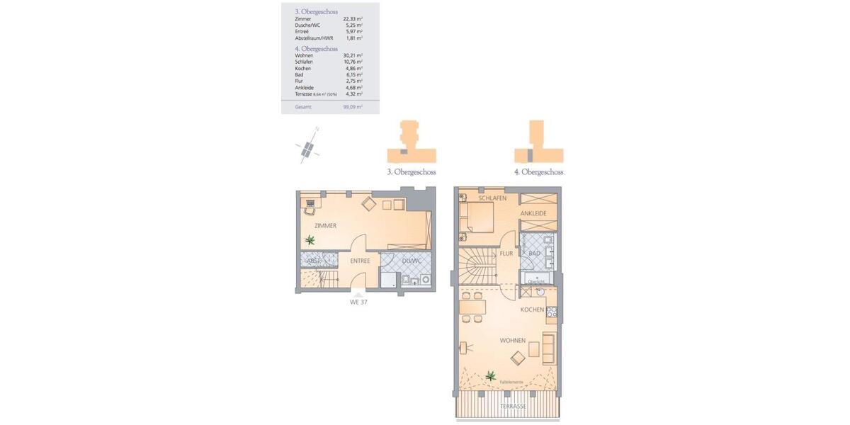 Maisonettenwohnung Darmstadt - 3 Zimmer, 99 m&sup2;, 549.000&euro; | Angebot:26699387