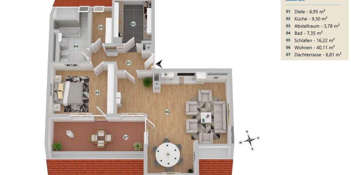 Etagenwohnung Unterhaching - 2 Zimmer, 90 m&sup2;, 1.460&euro; | Angebot:25741929
