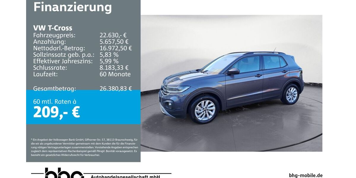 VW T-Cross 39.310 km 22.630 &euro; Ettlingen 76275