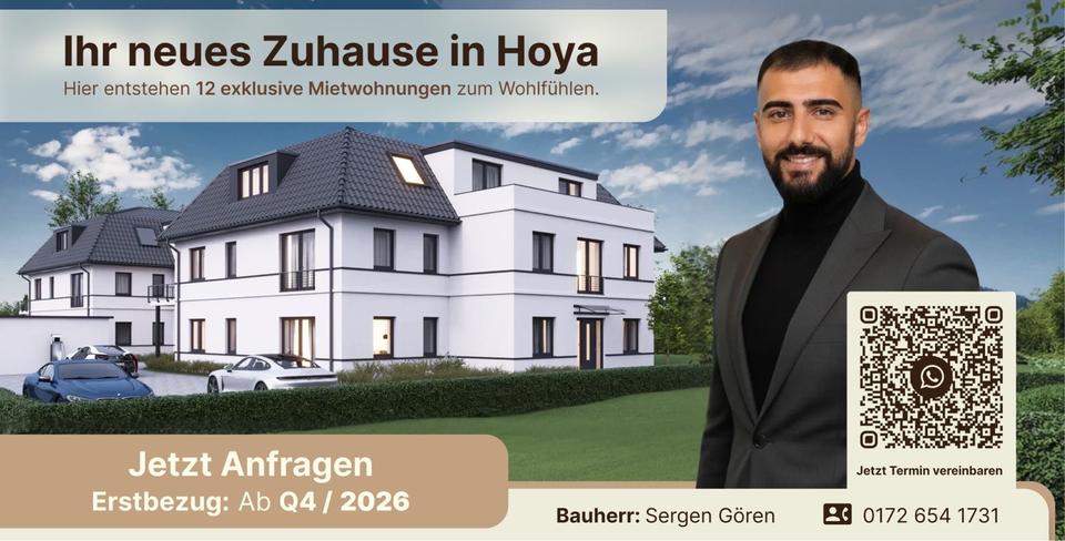 Etagenwohnung Hoya - 3 Zimmer, 90 m&sup2;, 1.100&euro; | Angebot:24687887