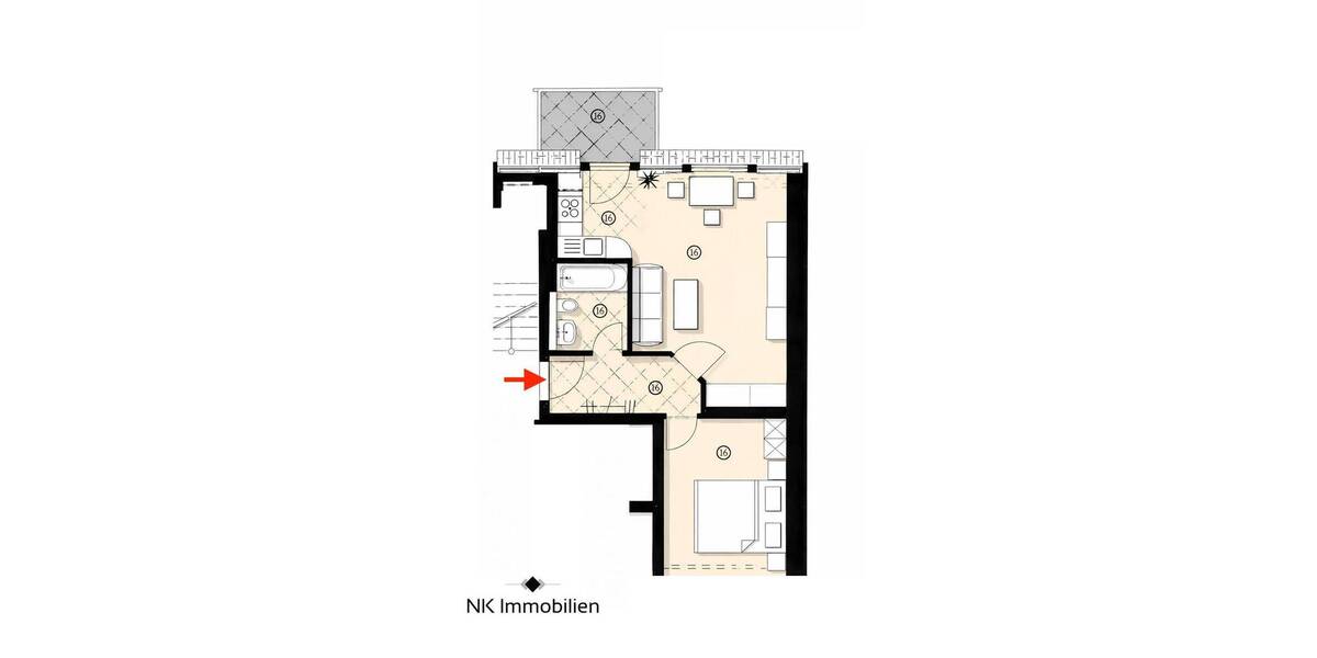 Etagenwohnung Zwickau Pölbitz - 2 Zimmer, 46 m&sup2;, 280&euro; | Angebot:26159702
