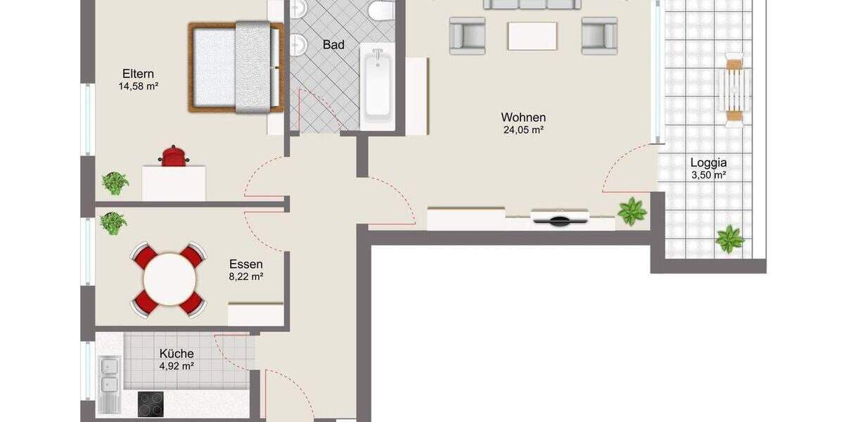 Etagenwohnung Wilhelmshaven Innenstadt - 3 Zimmer, 67 m&sup2;, 89.000&euro; | Angebot:25845668