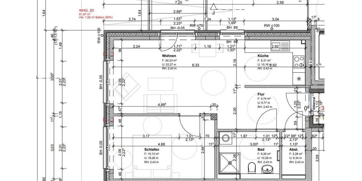 Etagenwohnung Bredstedt - 2 Zimmer, 62 m&sup2;, 740&euro; | Angebot:26261927