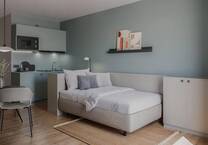 Ich biete eine schöne, vollmöblierte 1-Zimmer-Wohnung im Frankfurter Ostend zur Miete an.