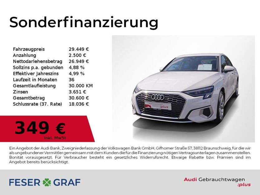 Audi A3 23.900 km 29.449 € Lauf an der Pegnitz 91207