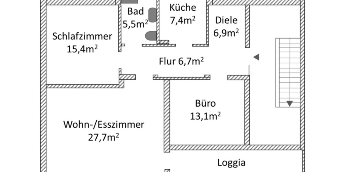 Etagenwohnung Wolfsburg - 3 Zimmer, 83 m&sup2;, 210.000&euro; | Angebot:25417124