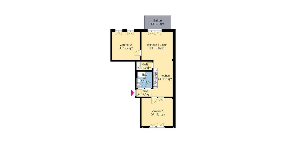 Etagenwohnung Wolfsburg Ehmen Ehmen - 3 Zimmer, 87 m&sup2;, 1.094&euro; | Angebot:25299699