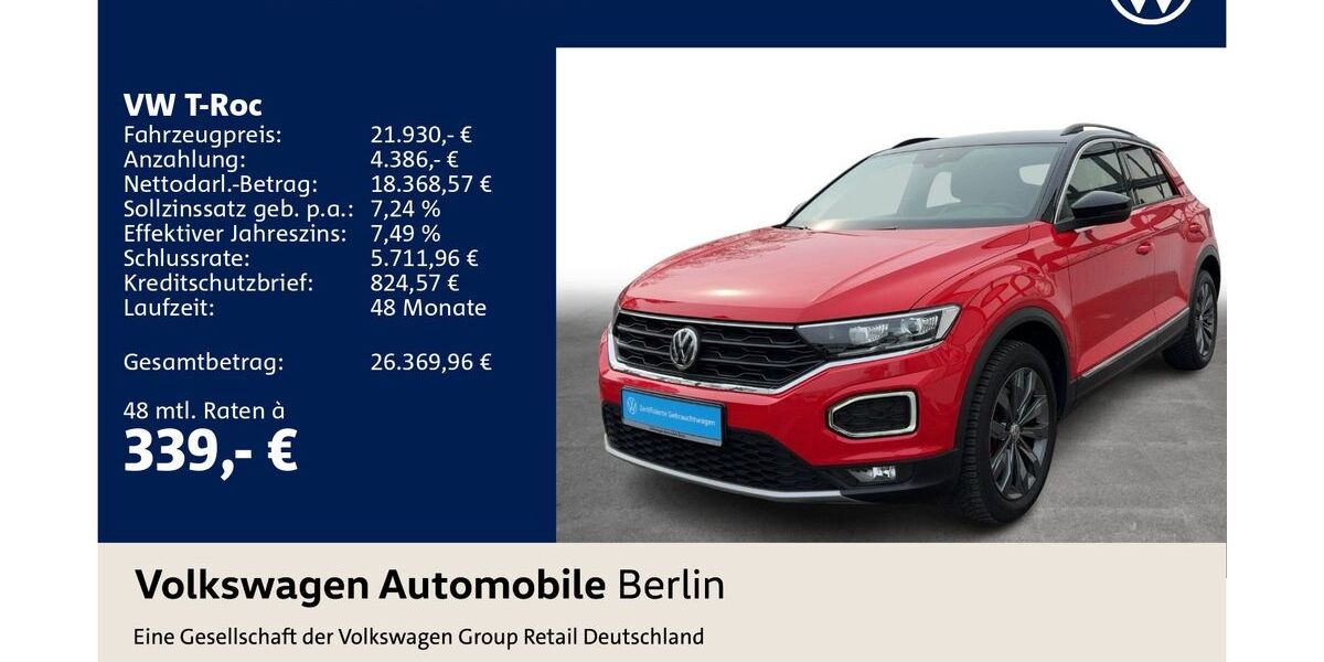 VW T-Roc 48.695 km 21.930 &euro; Berlin 12681