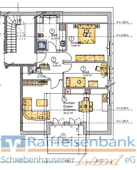 Etagenwohnung Gachenbach / Peutenhausen Peutenhausen - 3 Zimmer, 81 m&sup2;, 1.000&euro; | Angebot:25705614