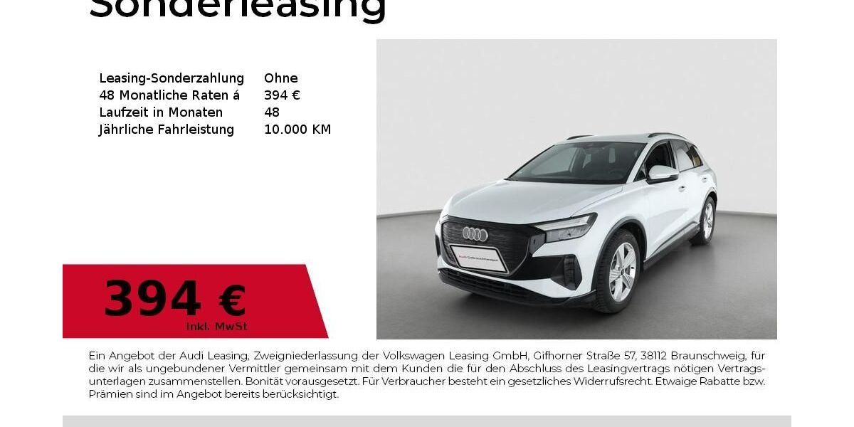 Audi Q4 e-tron 7.150 km 42.980 &euro; Erlangen 91058