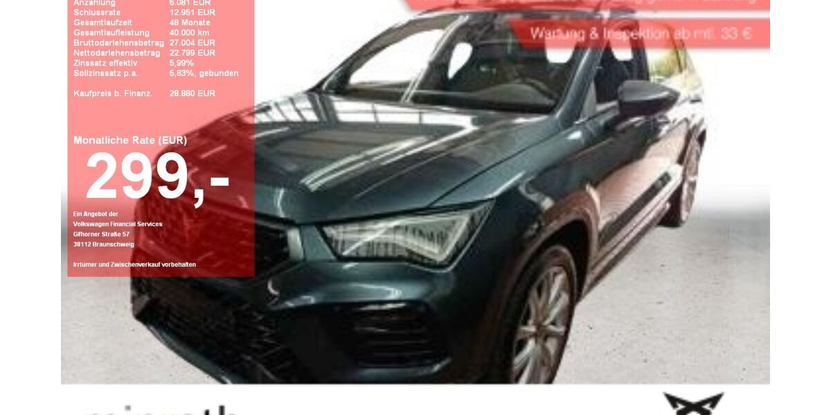 Cupra Ateca 62.564 km 28.880 € Moers-Hülsdonk 47441