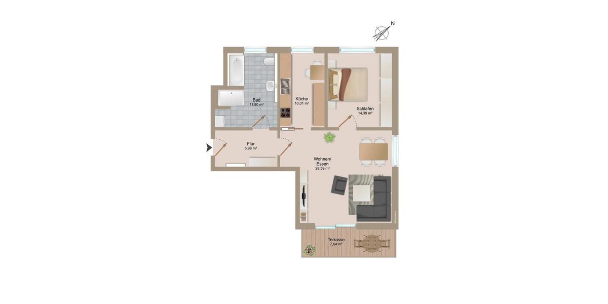 Etagenwohnung Raguhn-Jeßnitz Jeßnitz - 2 Zimmer, 75 m&sup2;, 755&euro; | Angebot:26194064