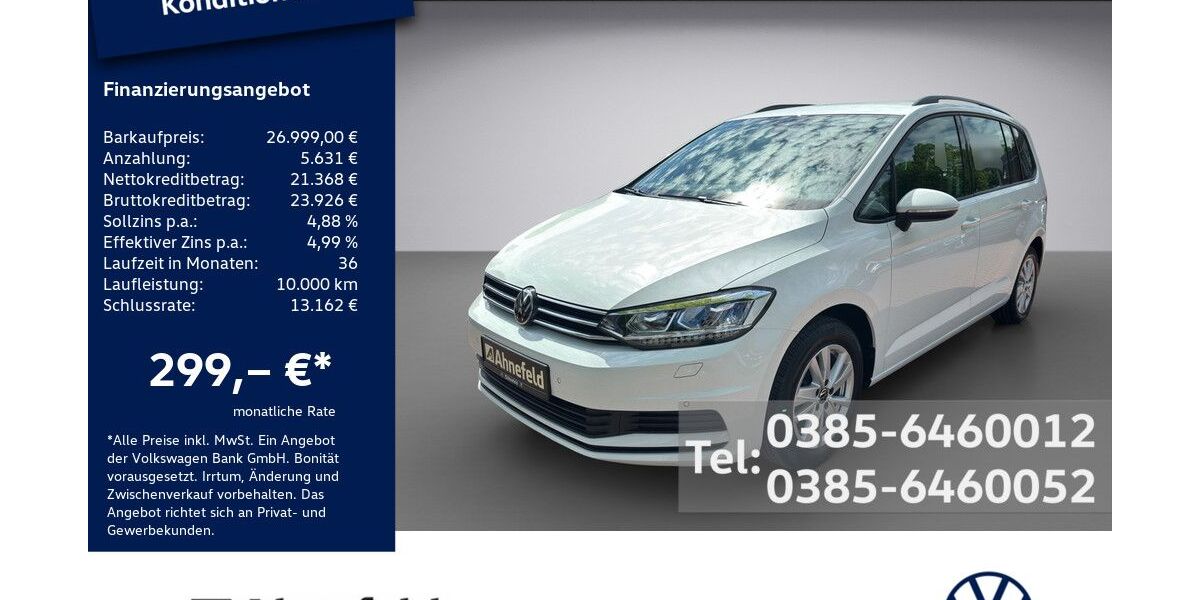 VW Touran 63.700 km 26.999 &euro; Schwerin 19061