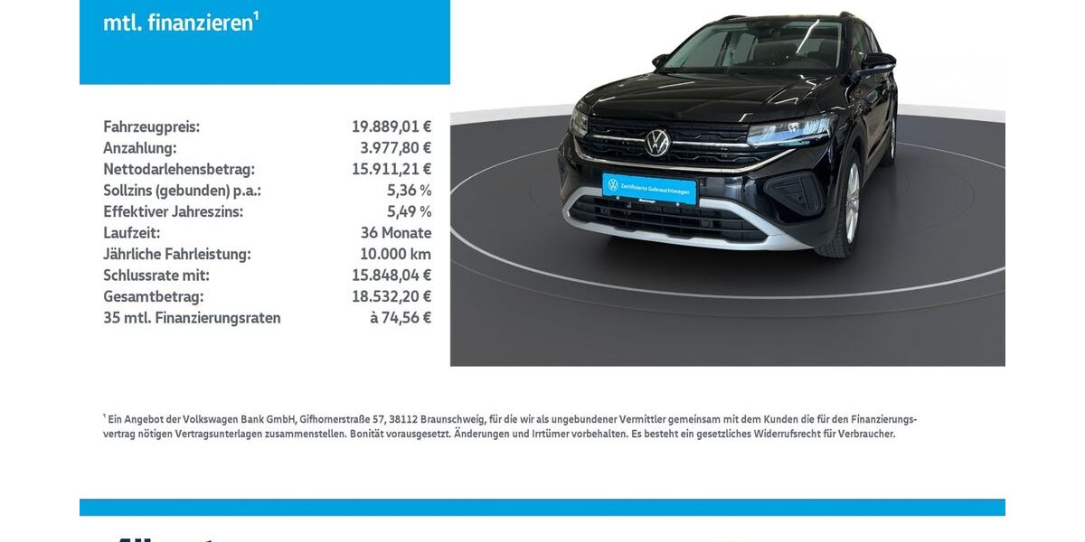 VW T-Cross 21.695 km 19.889 &euro; Nordhausen 99734