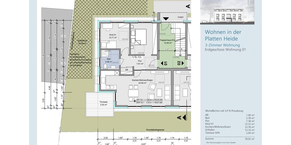 Etagenwohnung Menden (Sauerland) Bösperde - 3 Zimmer, 80 m&sup2;, 296.650&euro; | Angebot:26889474