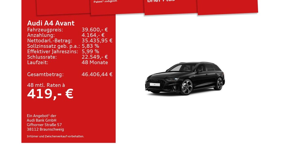 Audi A4 9.000 km 39.600 &euro; Mosbach 74821