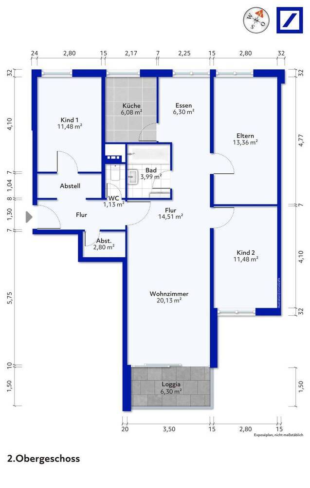 Helle 4,5 Zimmer-Wohnung mit Balkon, Aufzug und Tiefgaragenstellplatz in ruhiger Lage von Ludwigsburg